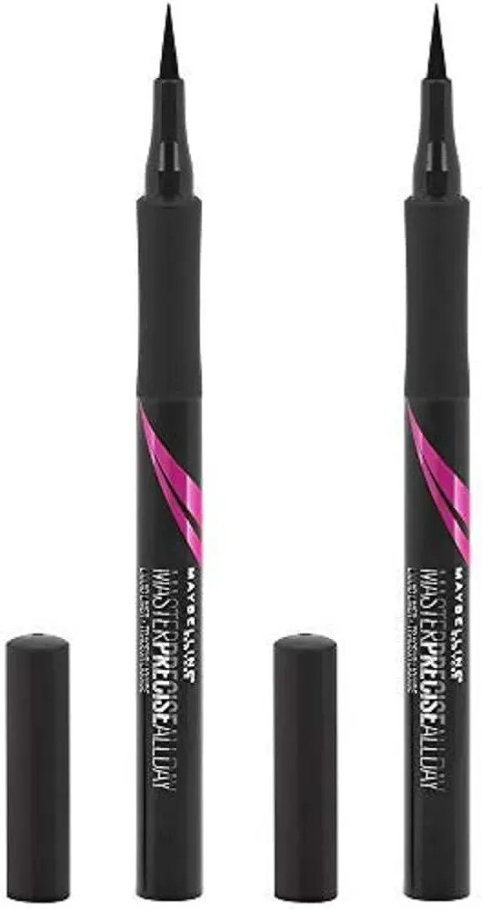 Maybelline Eyestudio Master Precise All Day Waterproof Liquid Eyeliner Makeup, Black, 2 Count | Amazon (US)