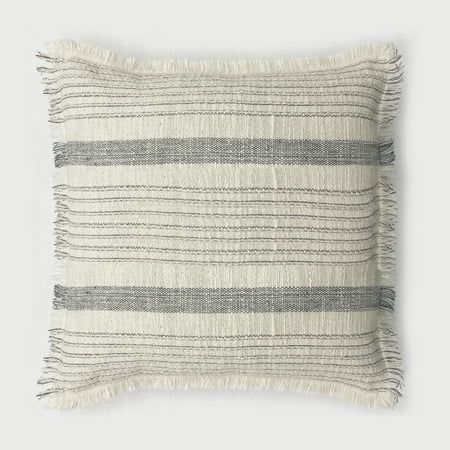 Better Homes & Garden 100% Cotton Stripe Fringe Pillow with Poly Fill Insert 20 x 20 | Walmart (US)