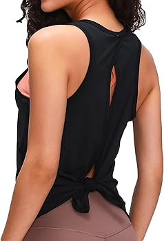 Lemedy Women Workout Open Back Tie up Tank Top Backless Yoga Sleeveless Shirts | Amazon (US)