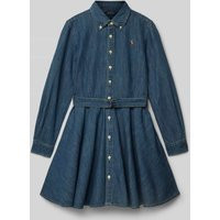 Polo Ralph Lauren Teens Jeanskleid mit Logo-Stitching in Jeansblau, Größe 140 | Peek & Cloppenburg* Düsseldorf DE