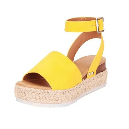 TOWED22 Sandals For Women Dressy Summer Womens Open Toe Platform Sandals Buckle Ankle Strap Stylish  | Walmart (US)