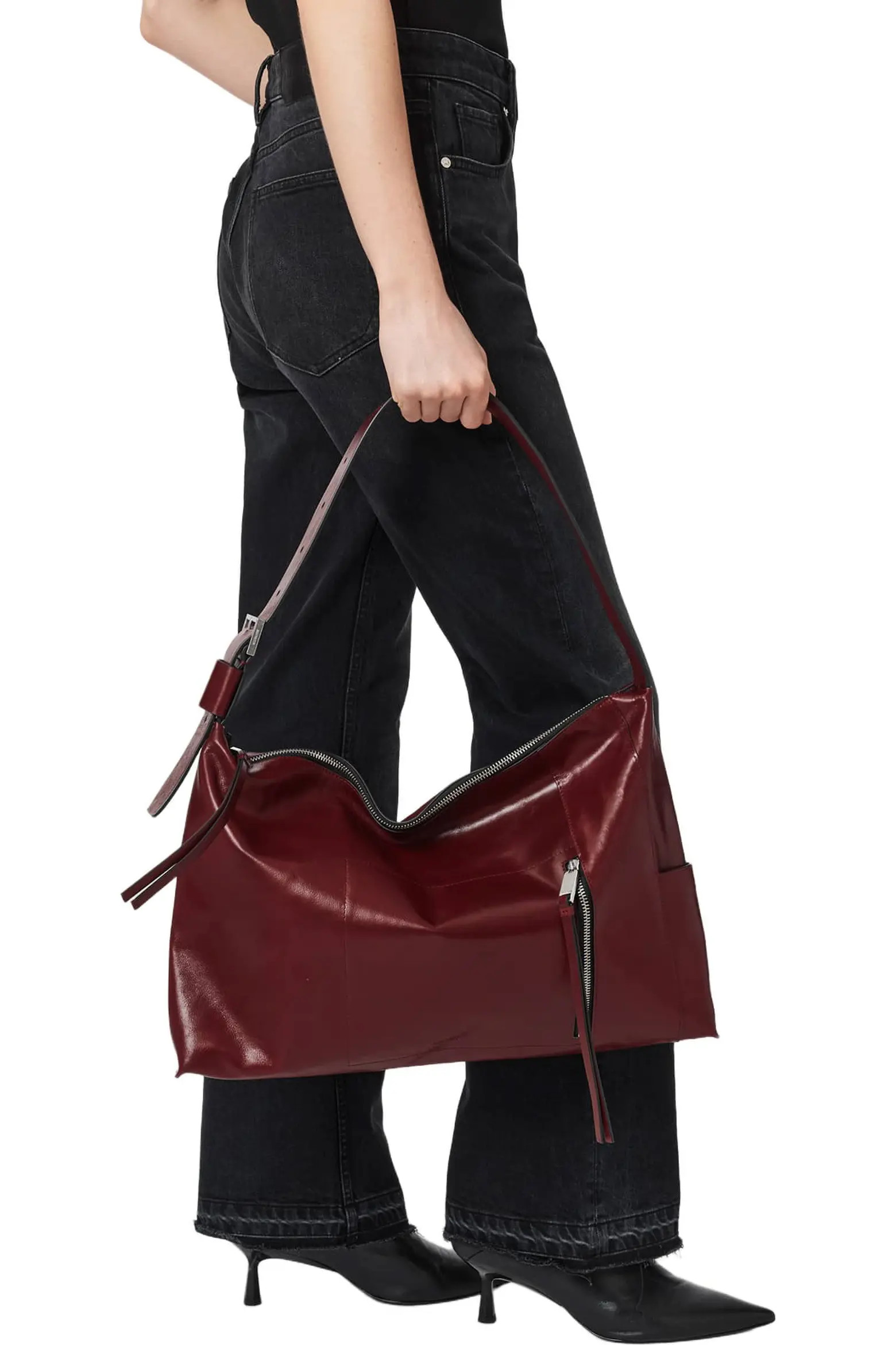 Alba Shine Leather Shoulder Bag (Women) | Nordstrom | Nordstrom