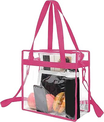 BAGAIL Clear bags Stadium Approved Clear Tote Bag with Zipper Closure Crossbody Messenger Shoulde... | Amazon (US)