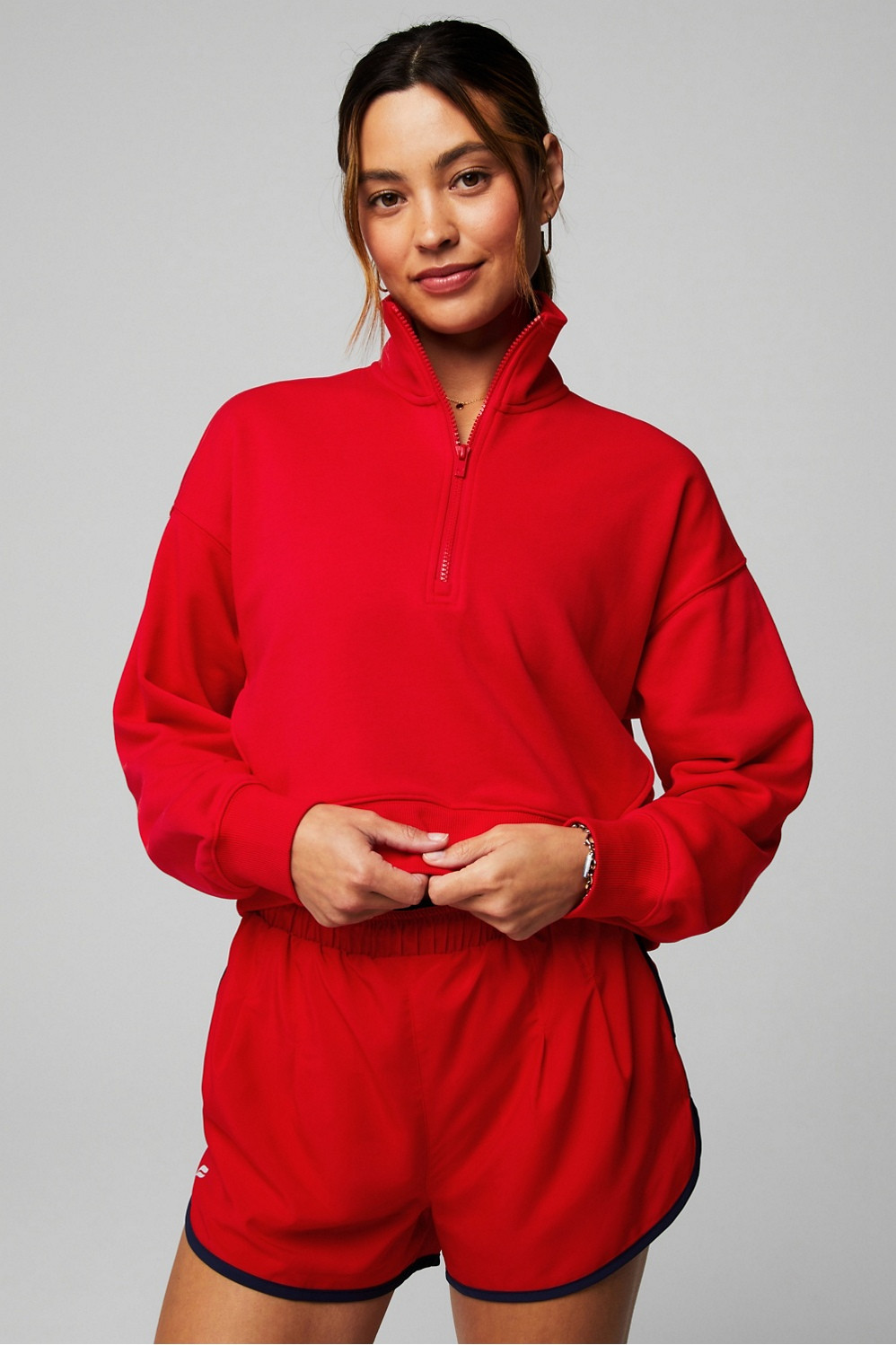 Year Round Terry Half Zip Sweatshirt | Fabletics - North America