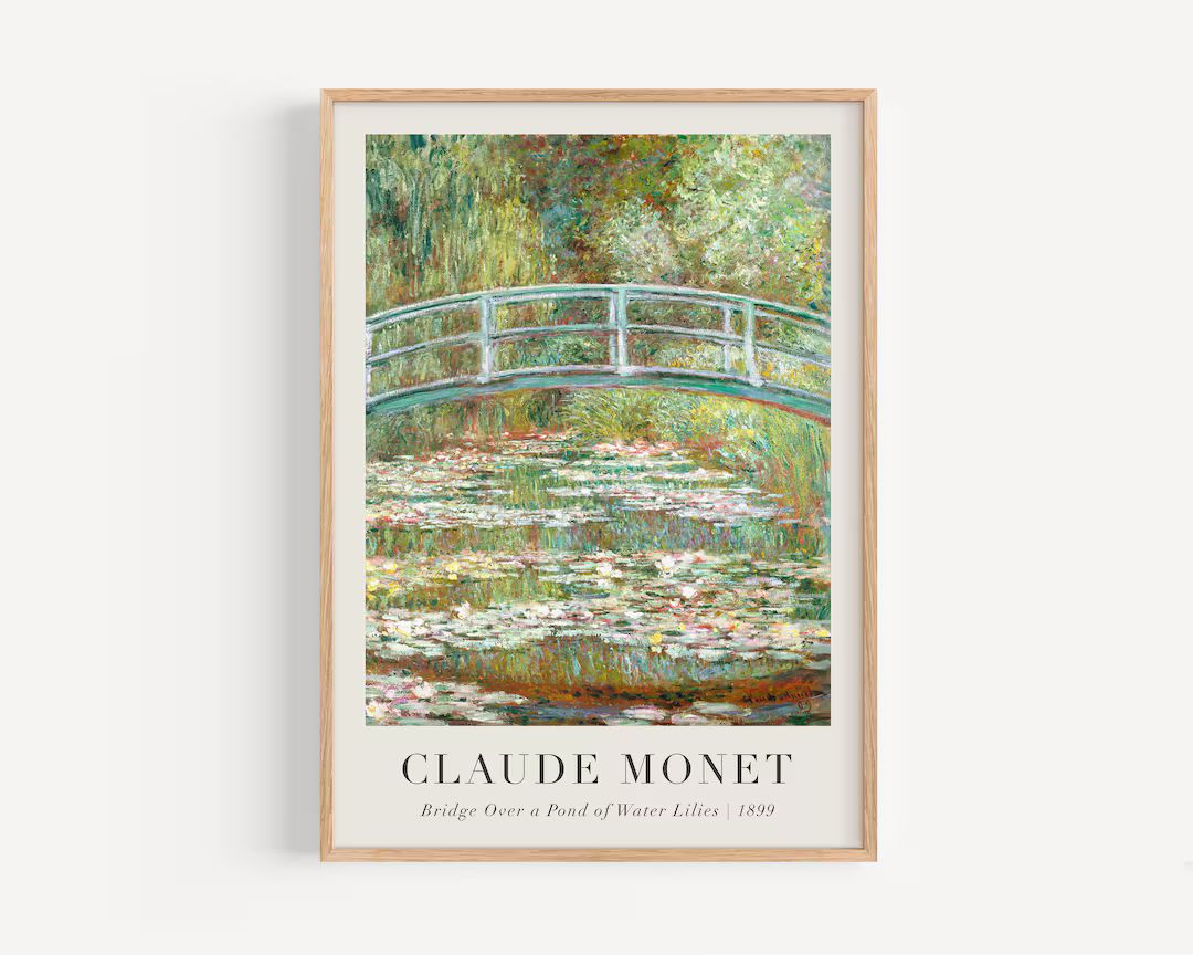 Monet Print, Bridge Over a Pond of Water Lilies, Claude Monet Wall Art, Monet Exhibition Poster, ... | Etsy (US)