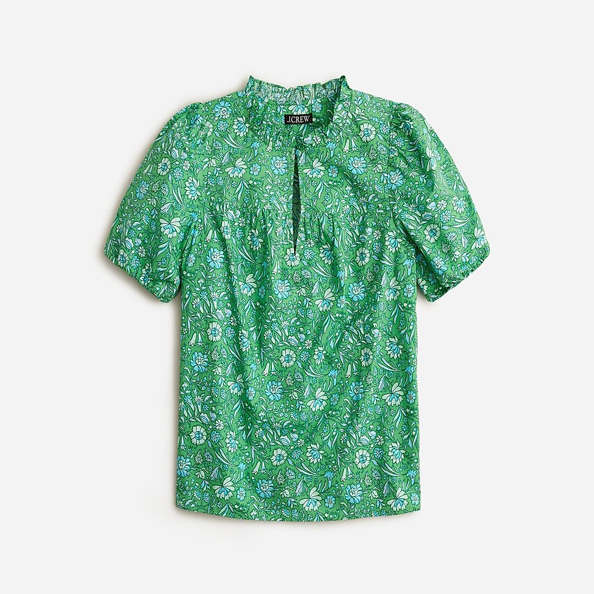 Ruffle-trim short-sleeve top in Liberty® Thorpe Hill fabric | J. Crew US