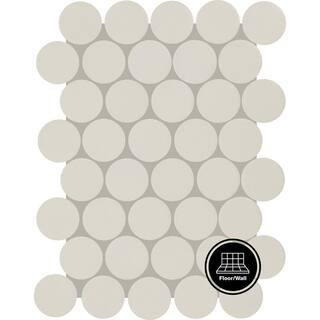 Daltile Restore Aspen White 11 in. x 13 in. Glazed Ceramic Jumbo Penny Round Mosaic Tile (9.5 sq.... | The Home Depot