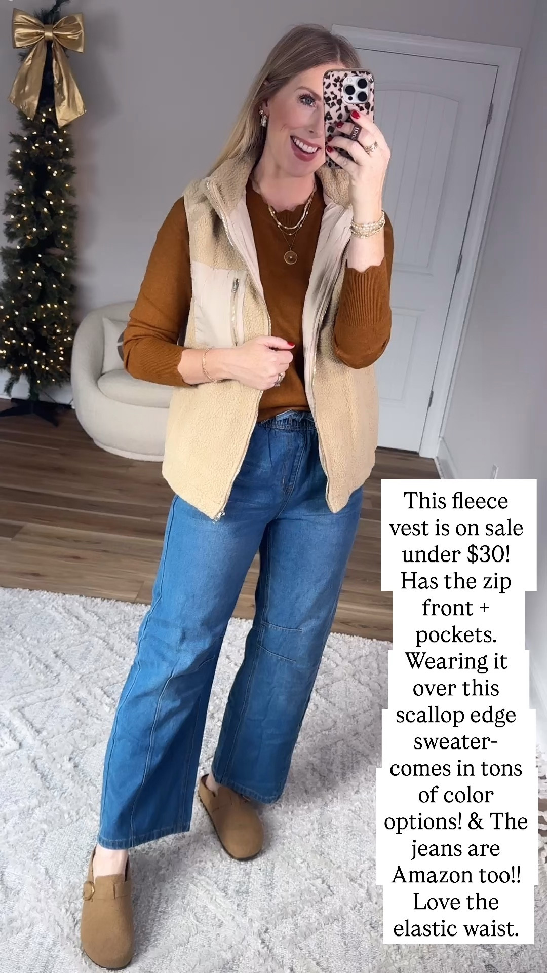 Amazon outfit, Amazon try on, scallop sweater, fleece vest, barrel jeans 

#LTKSaleAlert #LTKootd #LTKFindsUnder50