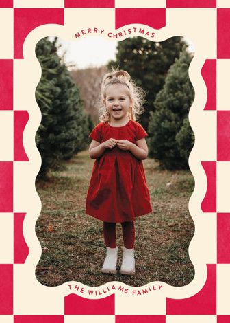 "Christmas Check" - Customizable Christmas Photo Cards in Red by Robert and Stella. | Minted