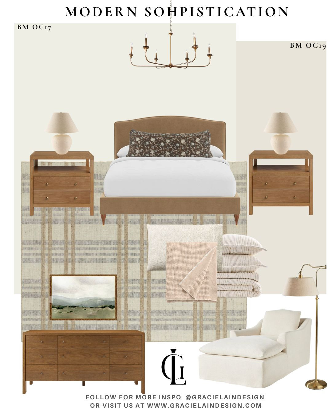 A muted modern bedroom with timeless character—where soft velvets meet relaxed linens, feminine florals balance masculine plaid, and brass accents catch the quiet morning light. Warm woods and calm walls ground the space, keeping it simple, serene, and classically modern. A place to read, to dream, to truly relax.
Discover more design stories at gracielaindesign.com
#ModernClassics #MutedInteriors #BedroomInspo #TimelessDesign #NeutralPalette #InteriorStyling #CalmSpaces #DesignDetails #GracielaInDesign 

 #LTKSeasonal #LTKHome #LTKSaleAlert