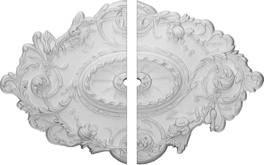 Ekena Millwork CM30SG2-01500 Strasbourg Ceiling Medallion, 30 1/2"W x 20"H x 1 1/2"ID x 1 1/2"P, ... | Amazon (US)