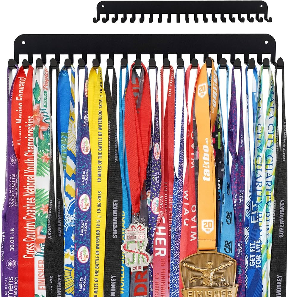 Medal Holder Display Hanger Trophy Shelf - Sturdy Wall Mount Medals Trophys Easy to Install-Race ... | Amazon (US)