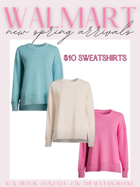 Best selling sweatshirts in NEW colors available online! 🙌🏽 DO NOT WAIT - these always sell out! 

Spring sweatshirts, spring outfits, winter outfits, winter sweatshirts, side slit sweatshirts, seasonal transition pieces, Walmart fashion finds, best seller, Walmart must haves 

#LTKstyletip #LTKfindsunder50 #LTKSeasonal