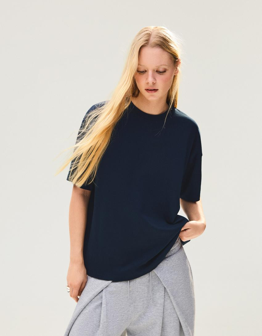 Oversize short sleeve T-shirt - T-shirts - Women | Bershka UK