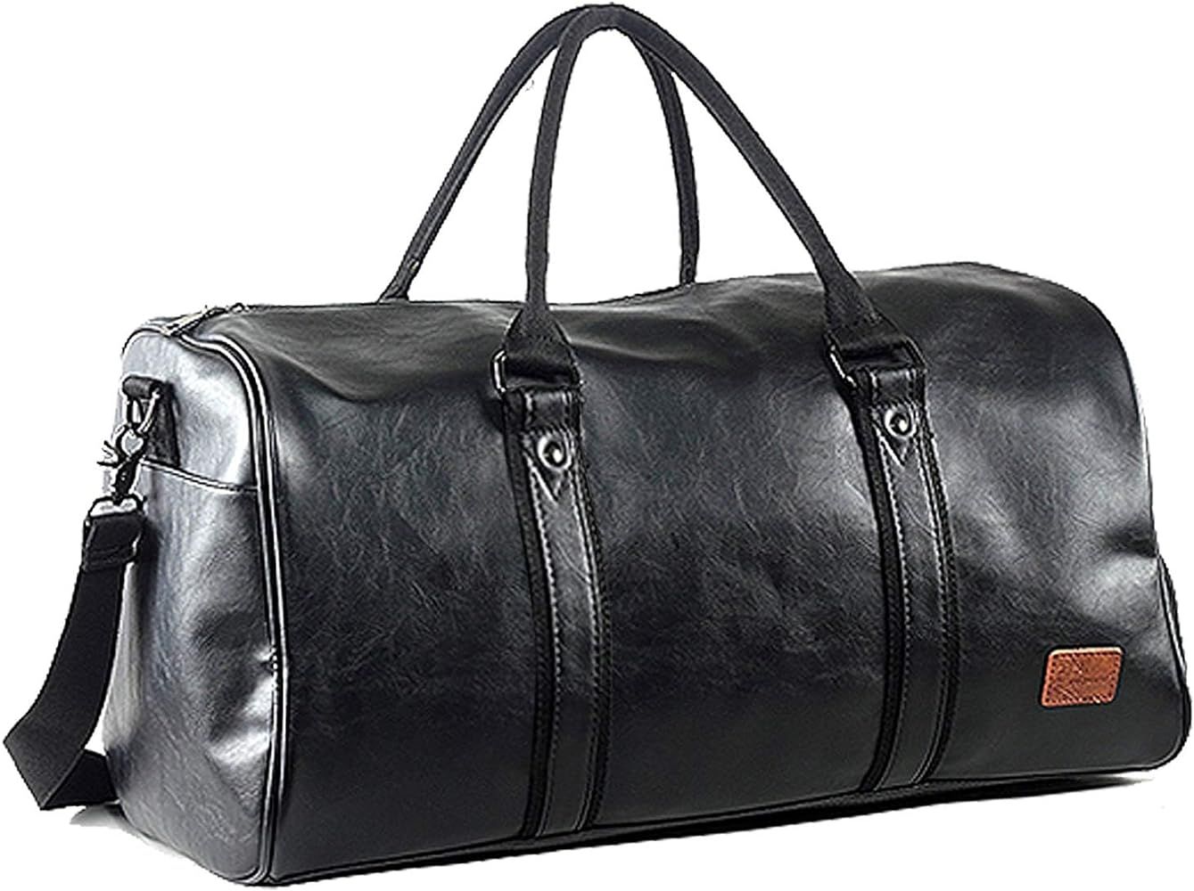 Weekender Oversized Travel Duffel Bag with Shoe Pouch, Leather Carry On Bag | Amazon (CA)