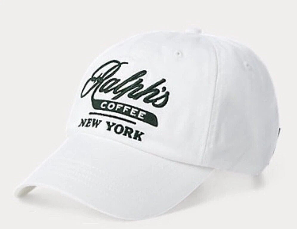 NWT POLO Ralph Lauren NEW YORK COFFEE Strapback BASEBALL HAT Strapback WHITE Cap | eBay US