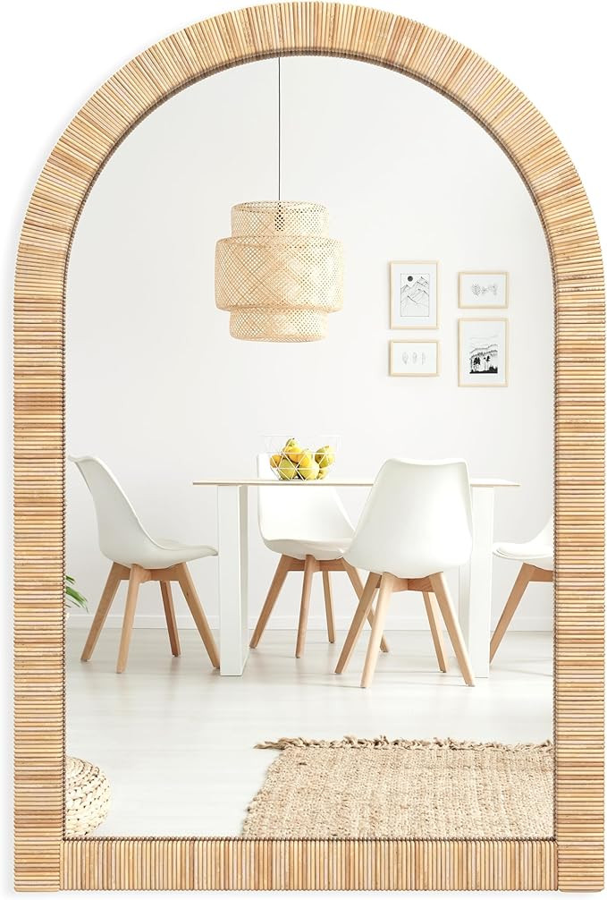 Barnyard Designs Rattan Bathroom Mirror – Rustic Farmhouse Style Handmade Wicker Rattan Frame -... | Amazon (US)