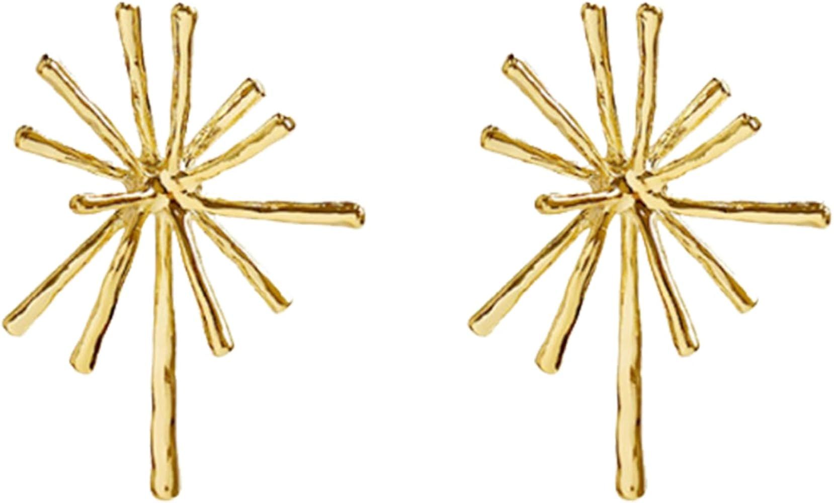Gold Starburst Earrings for Women Firework Stud Earrings Earrings for Women Trendy Gold Star Earr... | Amazon (US)