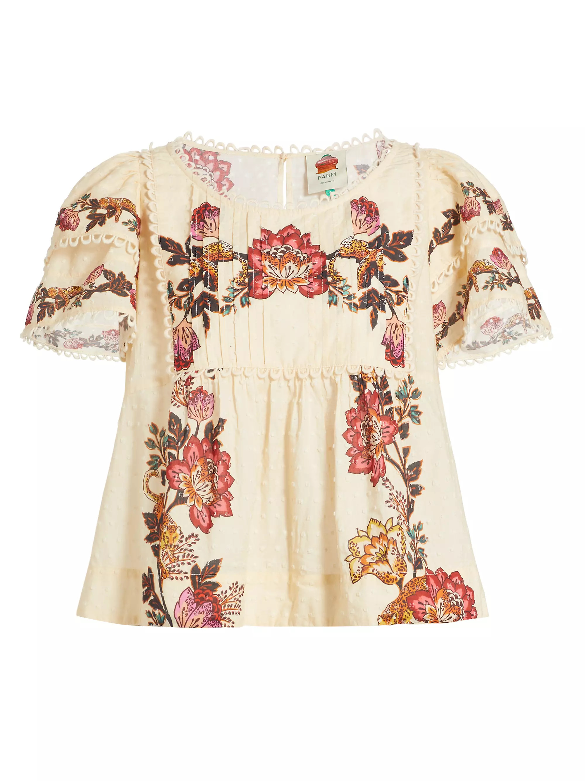 Leopard & Floral-Print Cotton Blouse | Saks Fifth Avenue