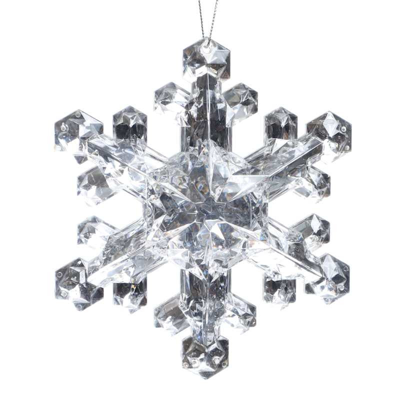 Clear Snowflake Ornament, 6" | At Home