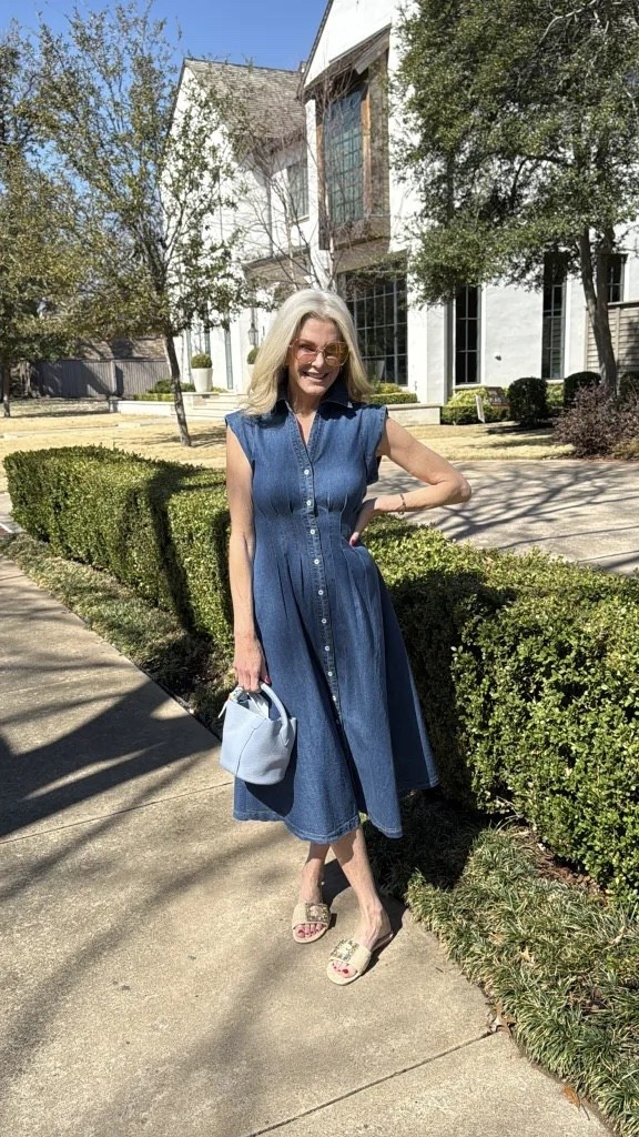 The perfect denim midi dress for spring @shop_avara 

#LTKspring #LTKOver40 #LTKootd