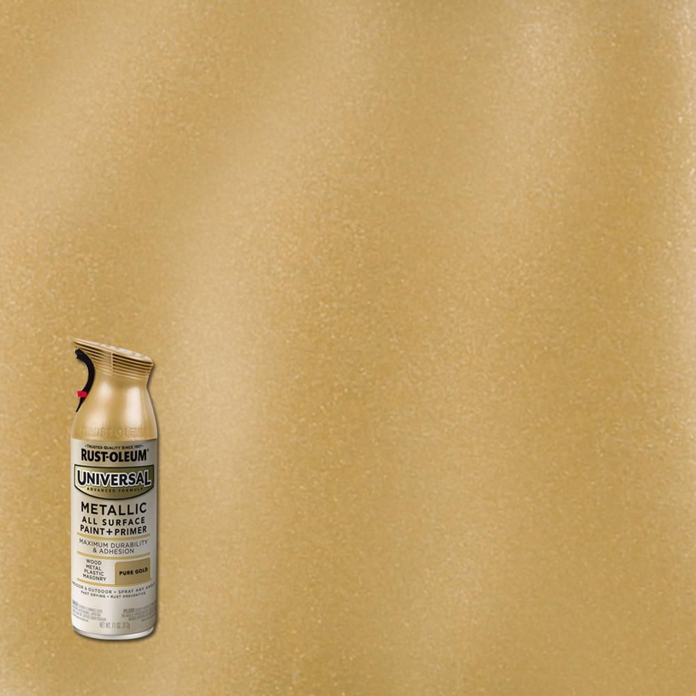 11 oz. All Surface Metallic Pure Gold Spray Paint and Primer in One | The Home Depot