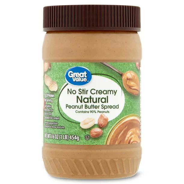 Great Value Natural No Stir Creamy Peanut Butter, 16 ozs | Walmart (US)