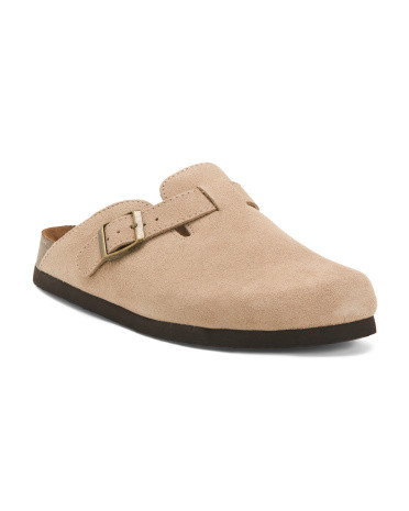Suede Bari Slip On Buckle Clogs | TJ Maxx