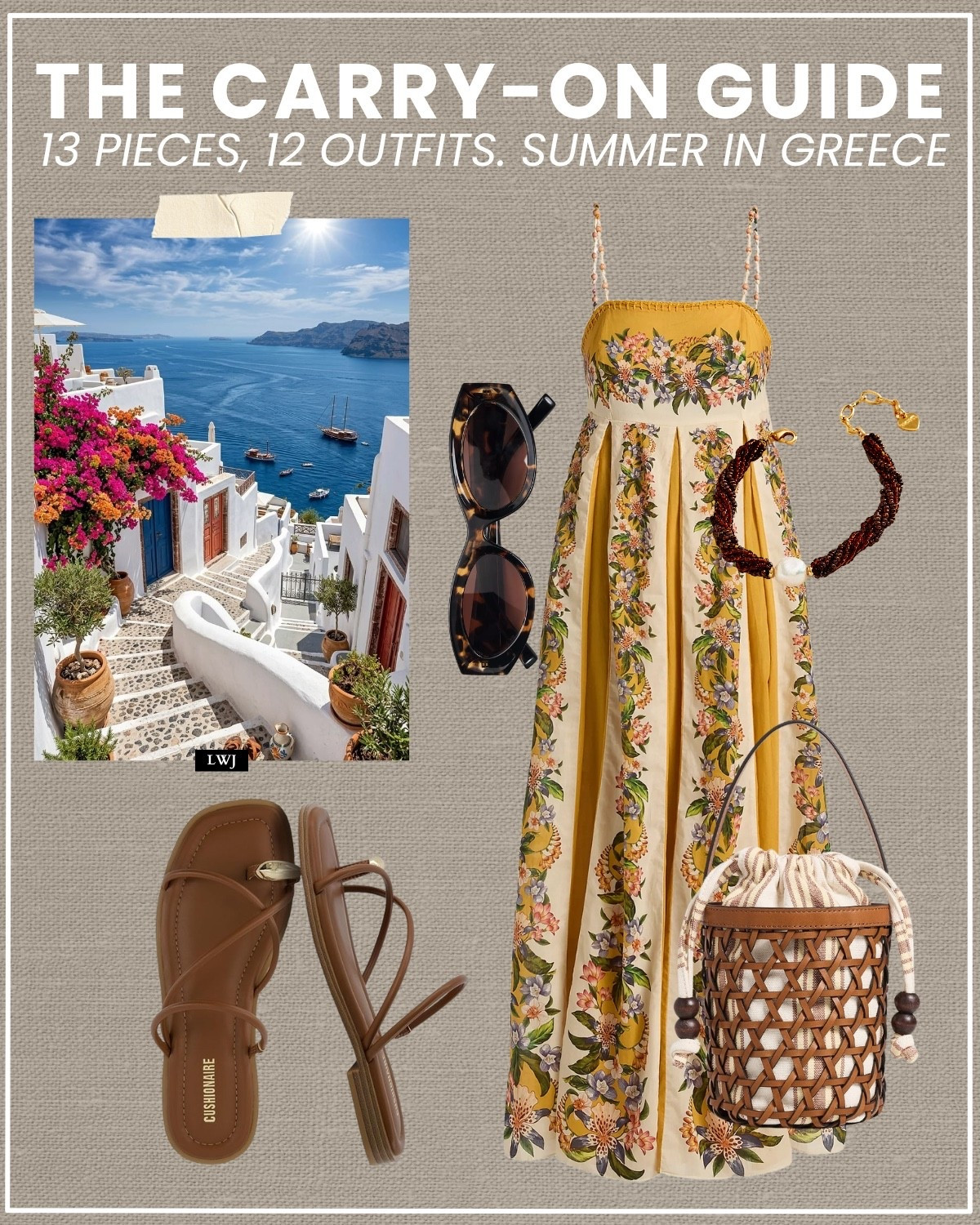 carry-on guide for a summer in greece 

Amazon cushionaire flip flops run half a size big 

greece / summer vacation / myokonos / santorini / island hopping / farm rip dress / maxi dress / tortoise shell sunglasses / beaded bracelet / woven bucket purse / summer outfit

#LTKootd #LTKTravel