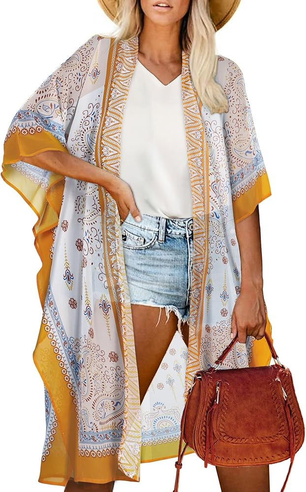Women's Kimono Beach Cover up for Summer Bathing Suits Cardigans Casual Loose Swimwear 2026 | Amazon (US)