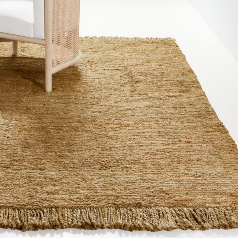Yuma 5x8 Fringed Natural Jute Rug by Leanne Ford | Crate & Barrel | Crate & Barrel