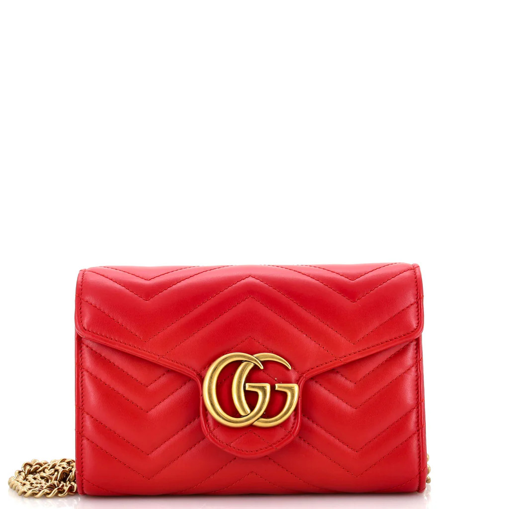 GG Marmont Chain Wallet Matelasse Leather Mini | Rebag