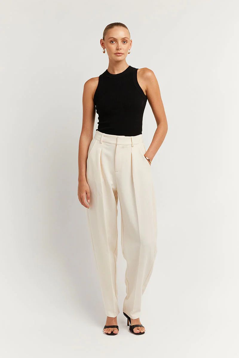 JACKSON CREAM TAPERED LEG PANT | DISSH