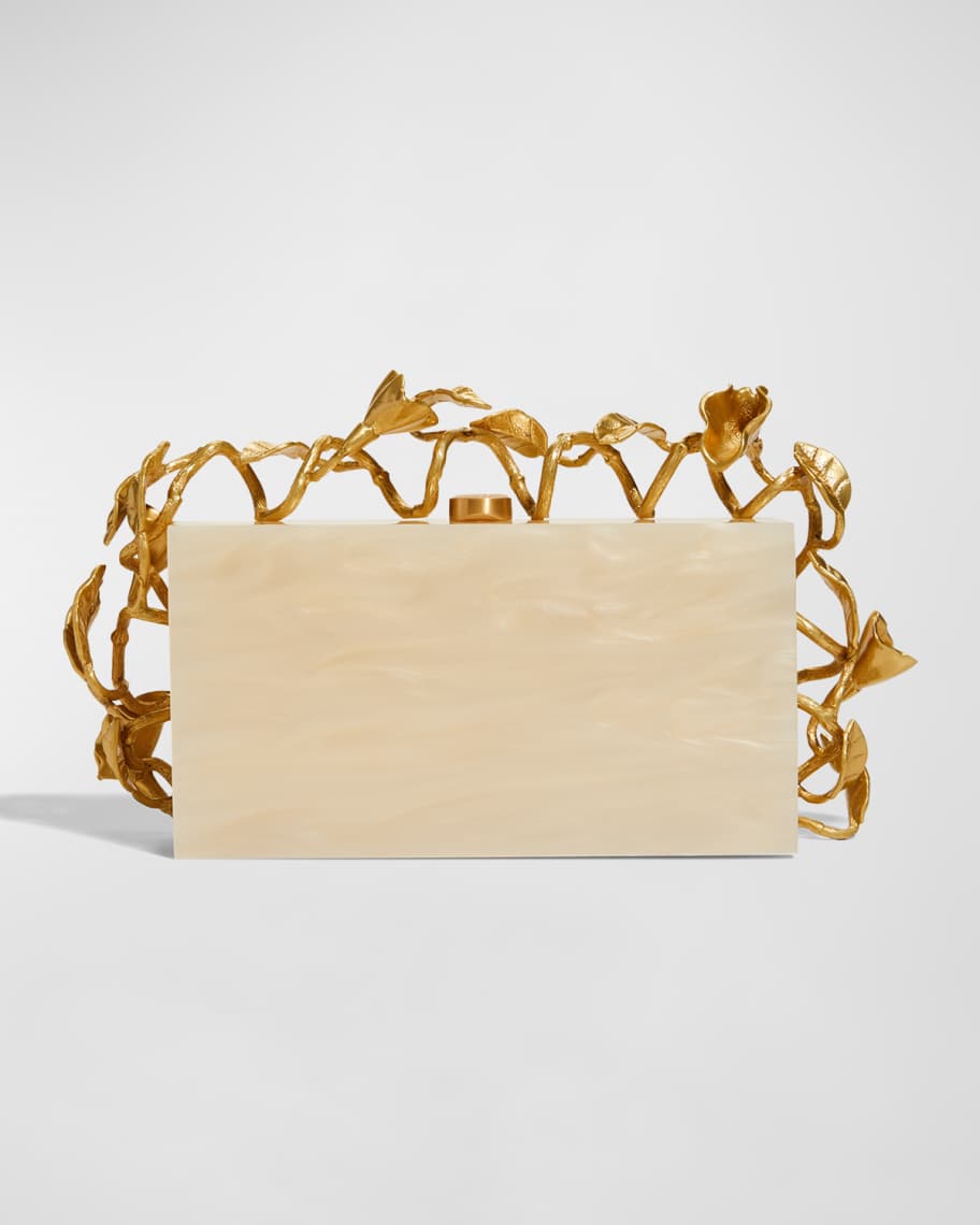 Cult Gaia Fana Leaf Border Acrylic Clutch Bag | Neiman Marcus