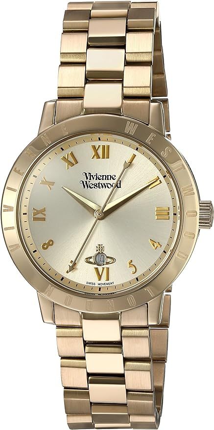 Vivienne Westwood Bloomsbury Women's Quartz Watch with Gold Dial Analogue Display and Gold Stainl... | Amazon (UK)