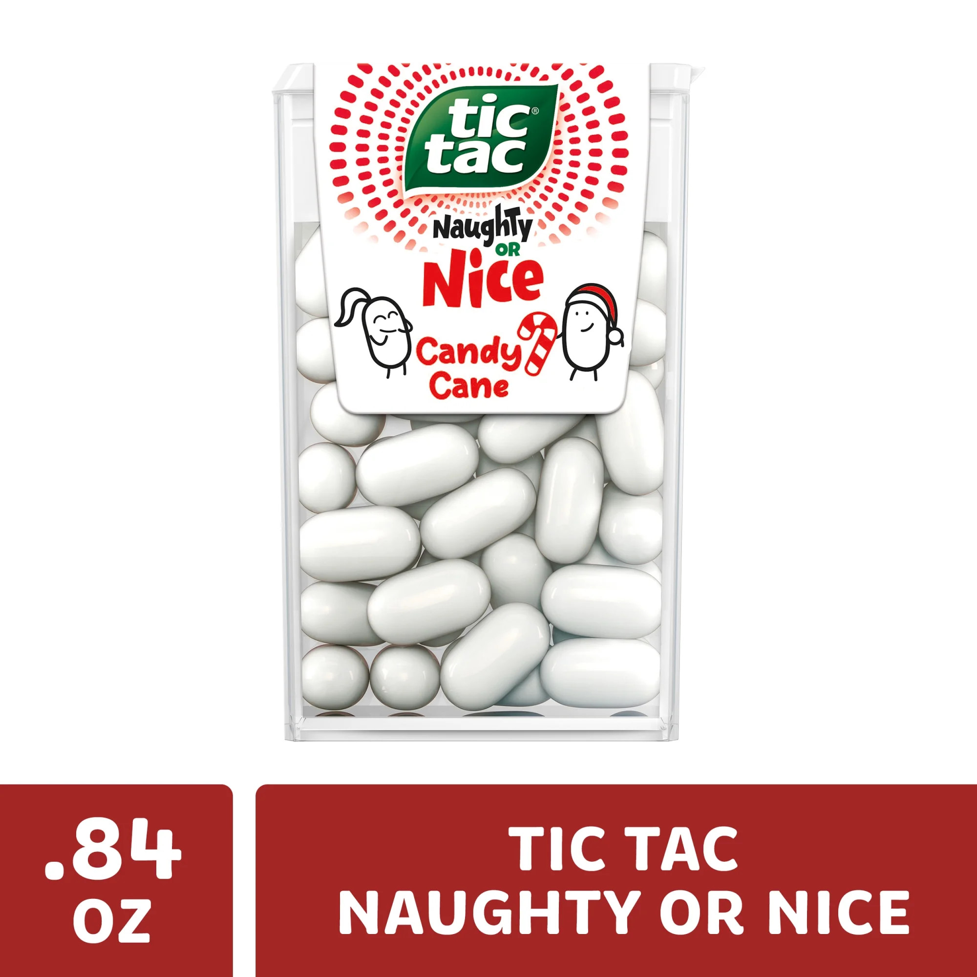 Tic Tac Naughty or Nice Candy Cane Mints, Hard Peppermint Mints,  Stocking Stuffer, 0.84 oz | Walmart (US)