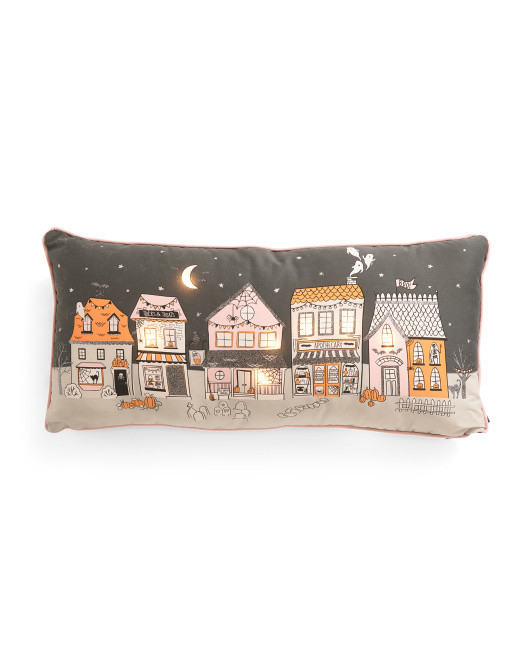 14x30 Spooky Town Main St. Light Up Halloween Pillow | TJ Maxx