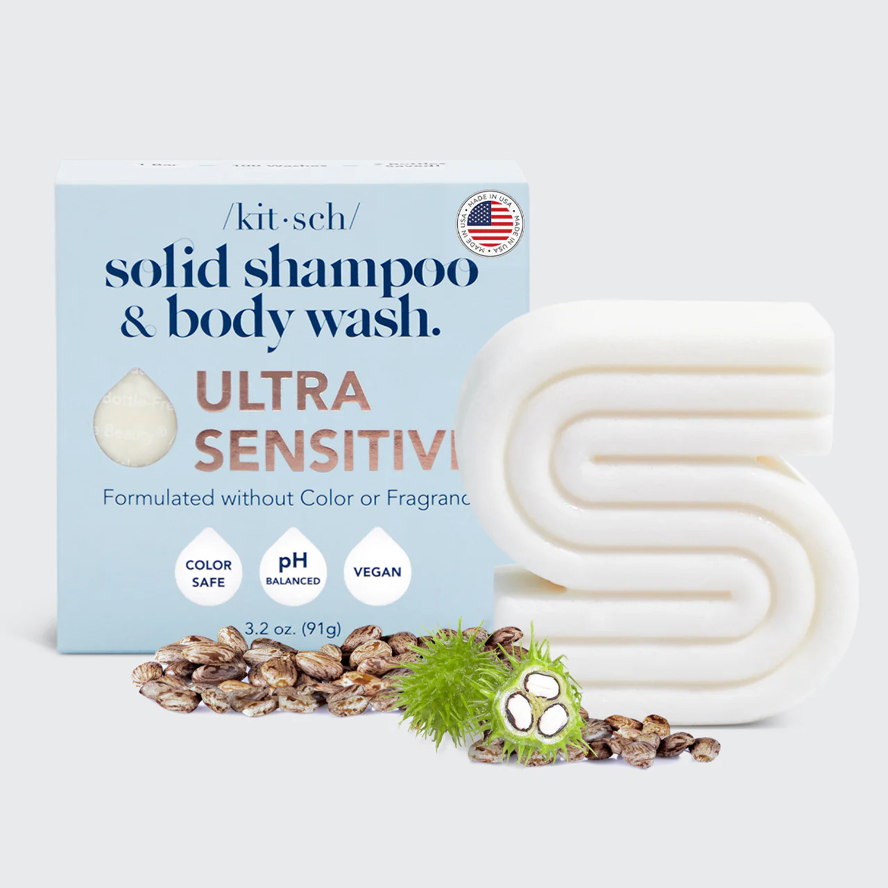 Ultra Sensitive Shampoo & Body Wash Bar Fragrance Free | Kitsch