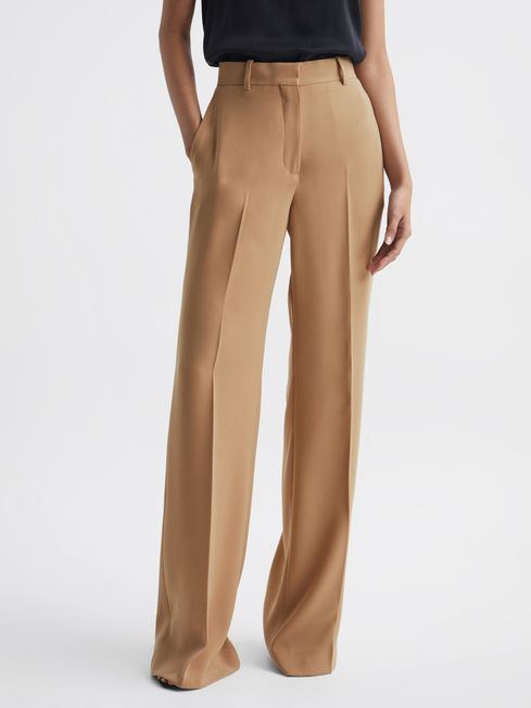 Reiss Neutral Margeaux Wide Leg Suit Trousers | Reiss UK