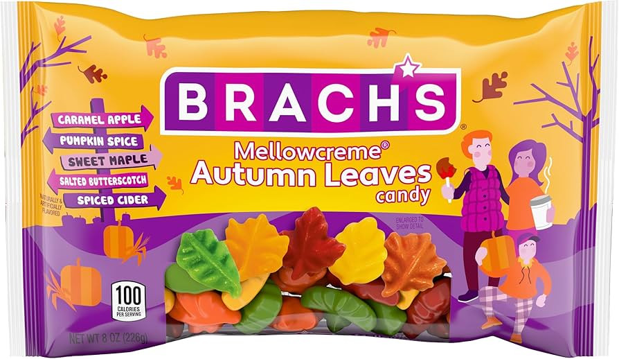 Brach’s Mellowcreme Autumn Leaves Candy, Halloween Candy, 8 oz Bag | Amazon (US)