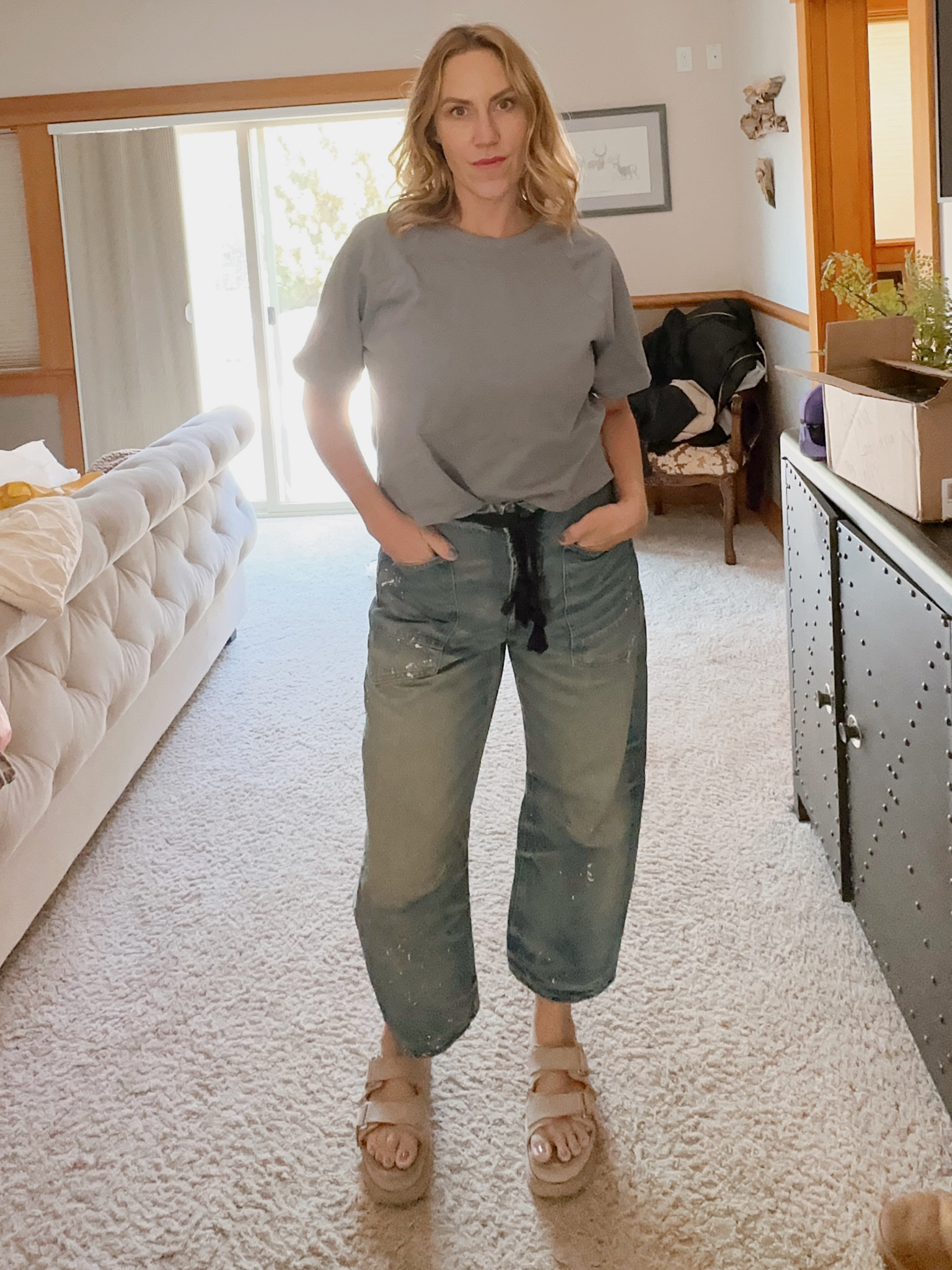 Vuori shirt, Free People barrel jeans, Ugg sandals 

#LTKSeasonal #LTKBacktoSchool #LTKOver40