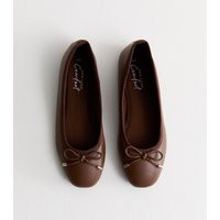 Women's Rust Leather-Look Ballerina Pumps New Look | New Look (UK)