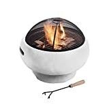 Teamson Home MGO Light Concrete Round Charcoal and Wood Burning Fire Pit for Outdoor Patio Garden... | Amazon (US)