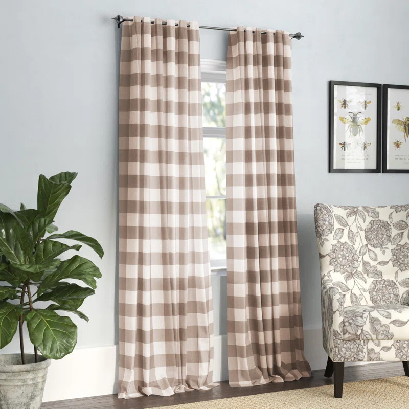 Eudell Plaid Blackout Thermal Single Curtain Panel | Wayfair North America