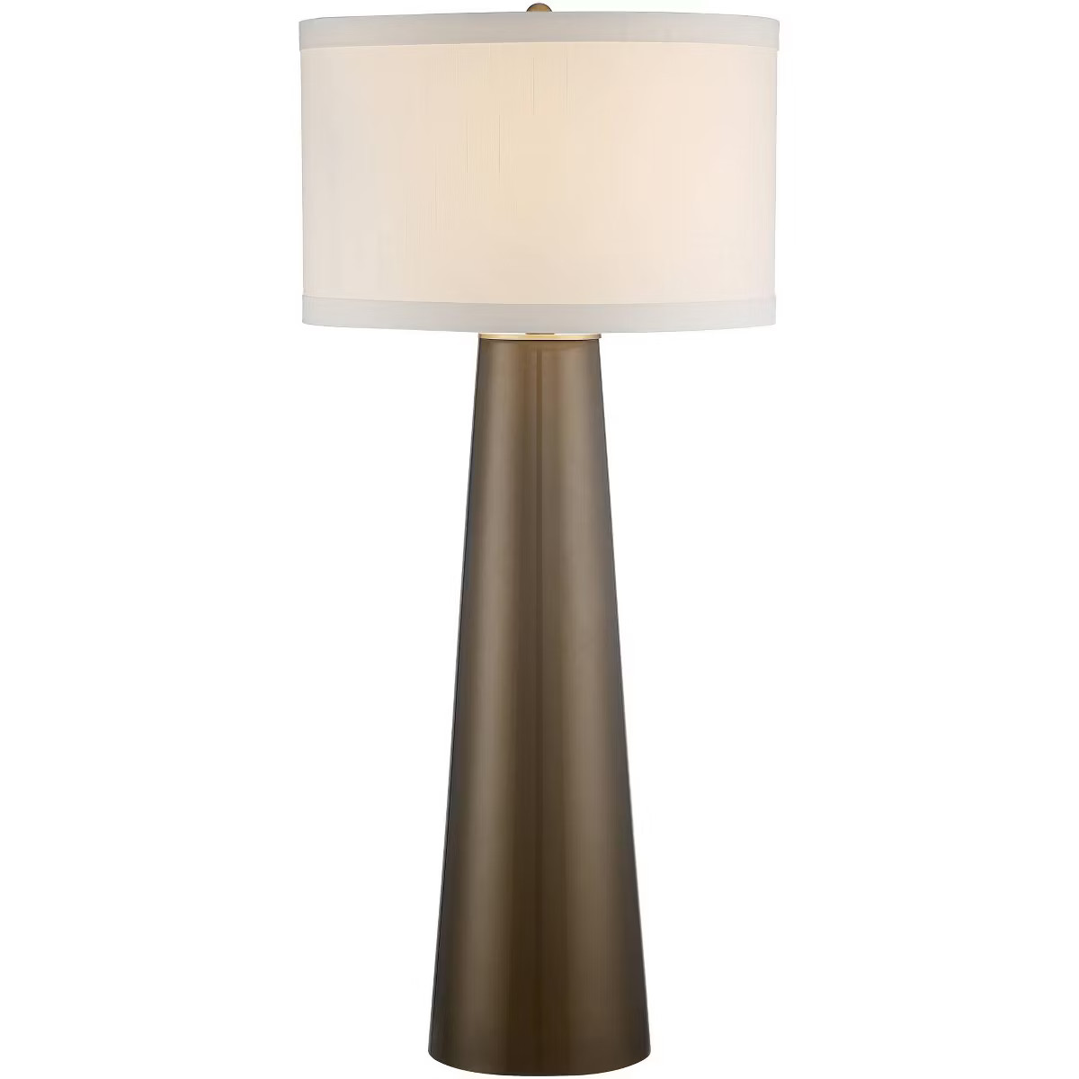 Possini Euro Design Karen Modern Table Lamp 36" Tall Dark Gold Glass Off White Fabric Drum Shade ... | Target