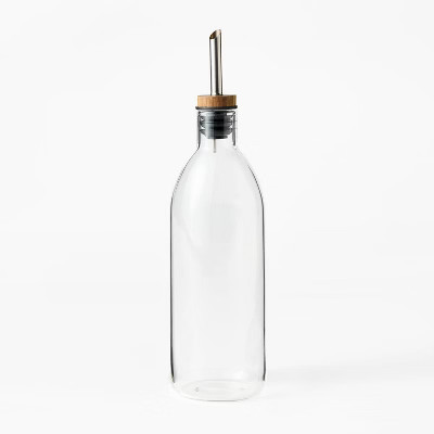 Glass Olive Oil Bottle - Figmint™: Clear Glass Oil Dispenser with Stainless Steel & Silicone Lid, 20.5 oz Capacity | Target
