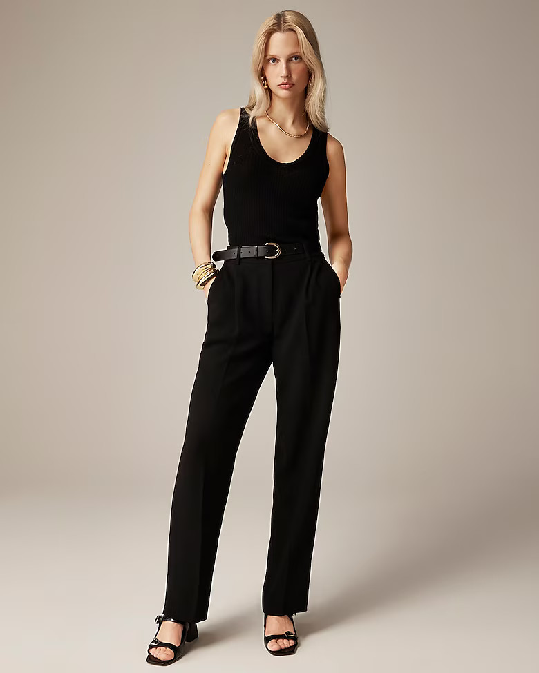 Petite relaxed drapey crepe trouser | J. Crew US
