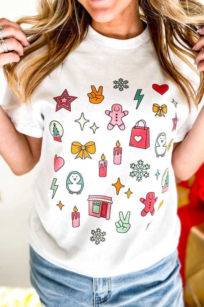 Holiday Doodle Boyfriend Tee | Girl Tribe Co.