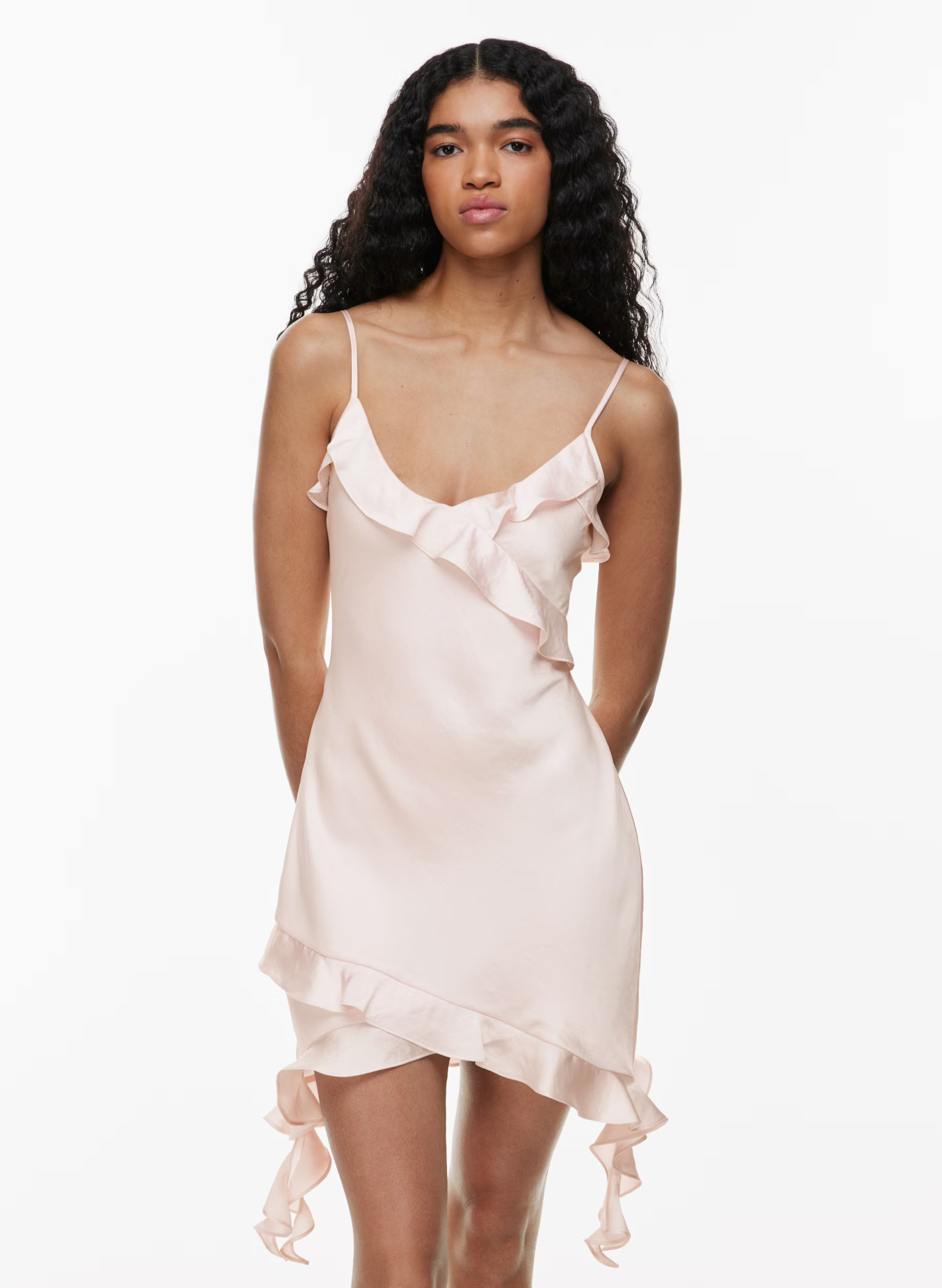 BOTANICAL SATIN DRESS | Aritzia