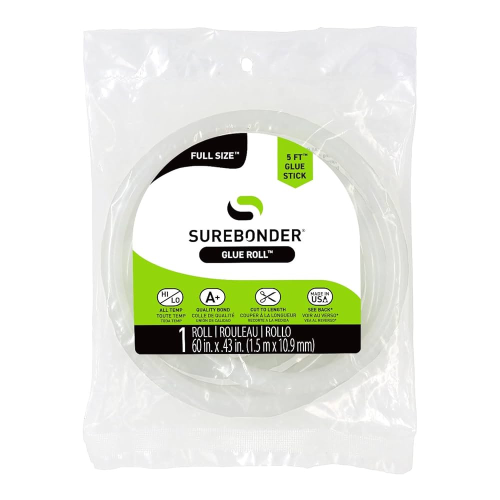 Surebonder Full-Size Hot Glue Stick Roll, Clear, 5 Ft Length, 0.43 Inch Diameter - Uninterrupted ... | Amazon (US)